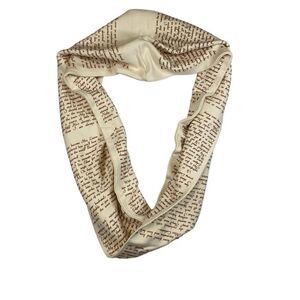 Storiarts Book Scarf Infinity Wuthering Heights Cream Color